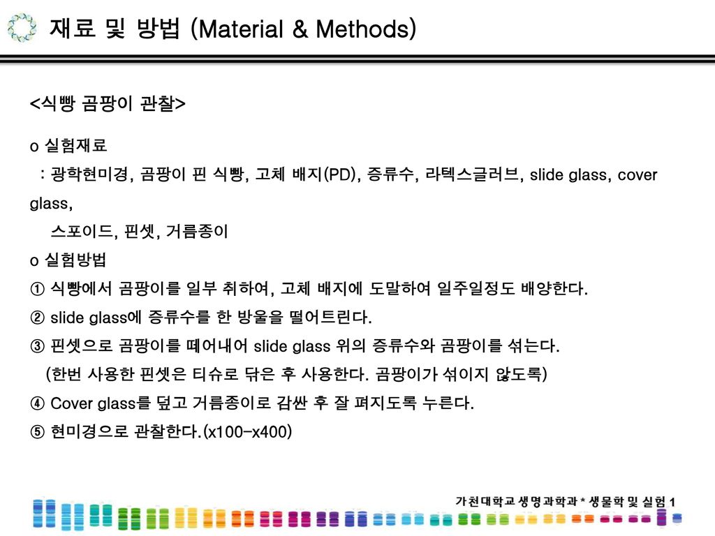 재료 및 방법 (Material & Methods)