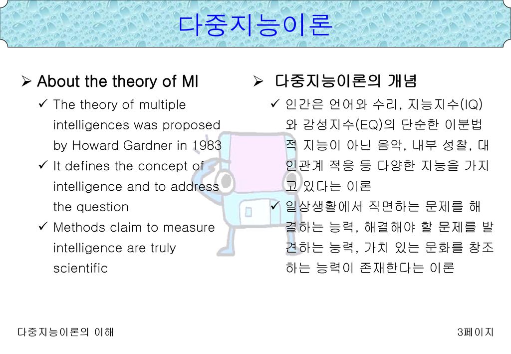 다중지능이론 About the theory of MI 다중지능이론의 개념