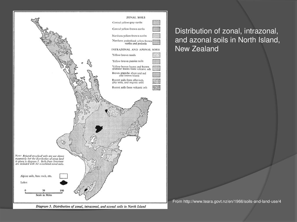 Distribution of zonal, intrazonal, and azonal soils in North Island,