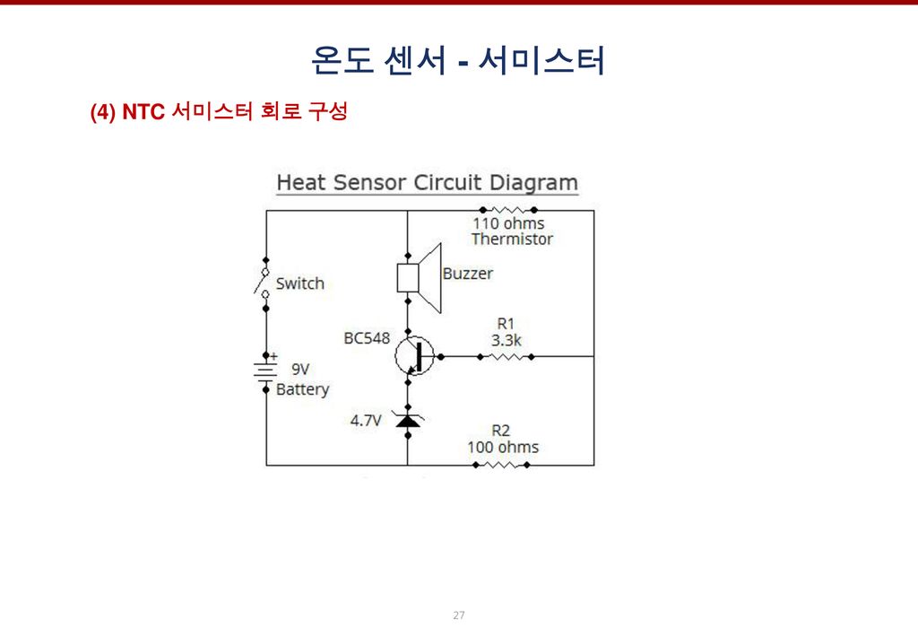 온도 센서 - 서미스터 (4) NTC 서미스터 회로 구성