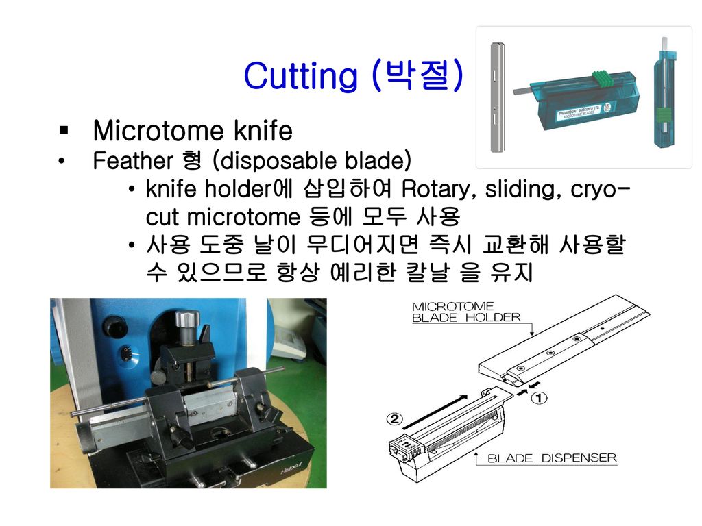 Cutting (박절) Microtome knife Feather 형 (disposable blade)