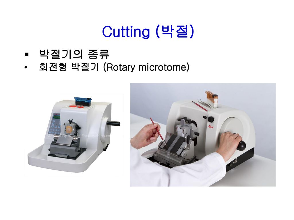 박절기의 종류 회전형 박절기 (Rotary microtome) Cutting (박절)