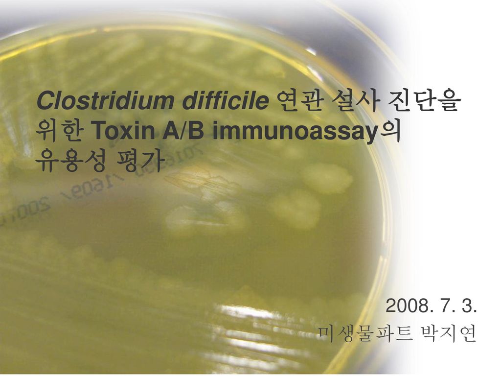 Clostridium difficile 연관 설사 진단을 위한 Toxin A/B immunoassay의 유용성 평가