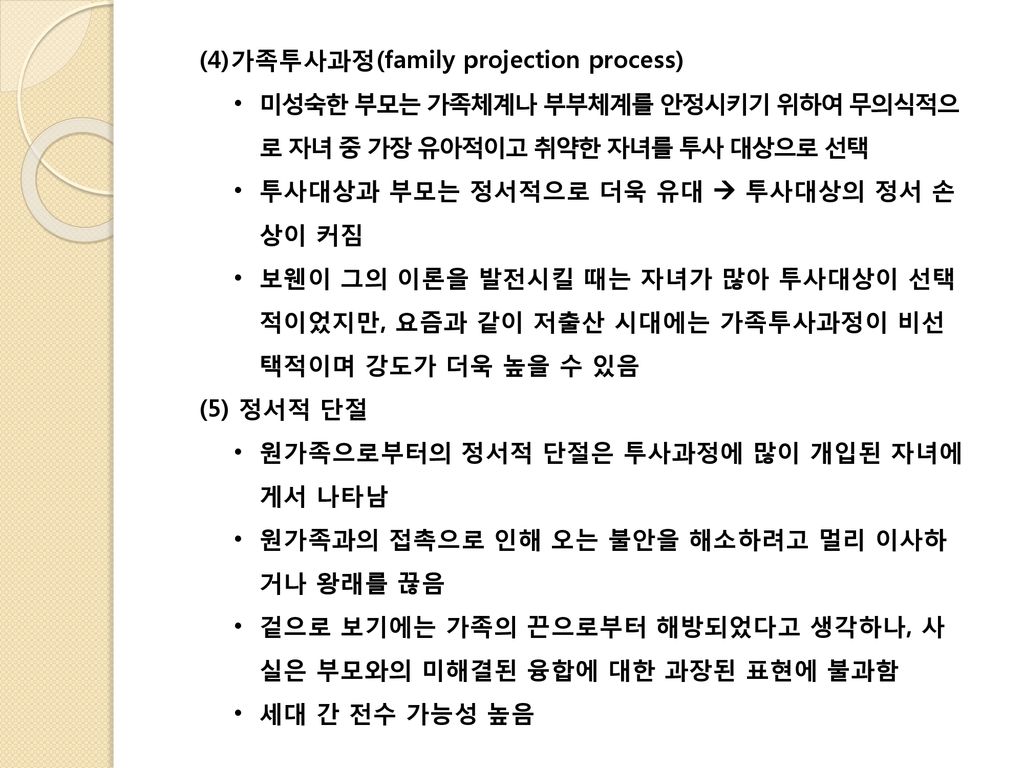 가족투사과정(family projection process)
