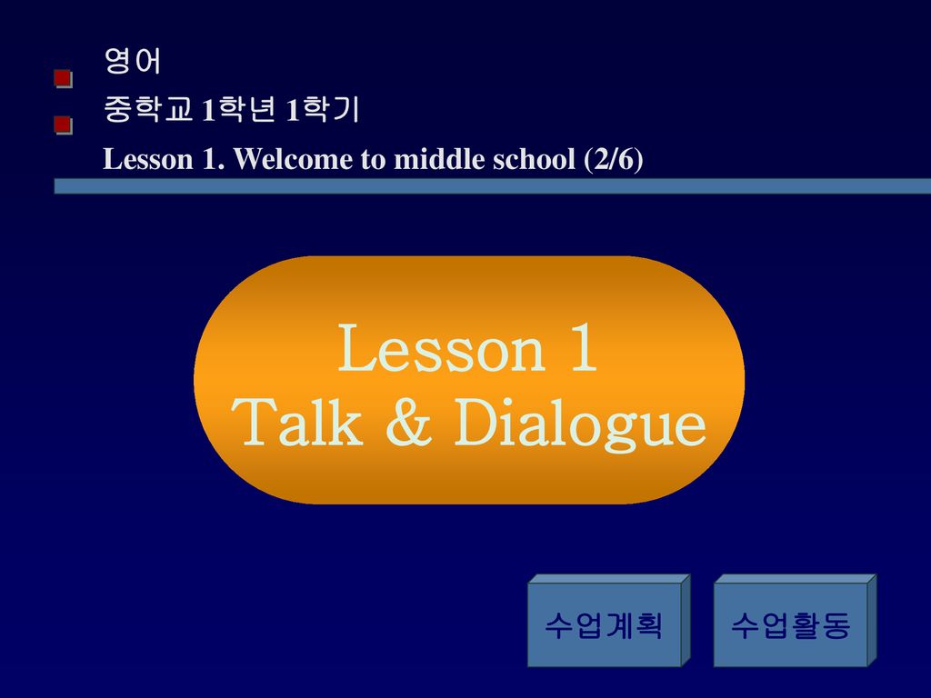 Lesson 1 Talk & Dialogue 영어 중학교 1학년 1학기