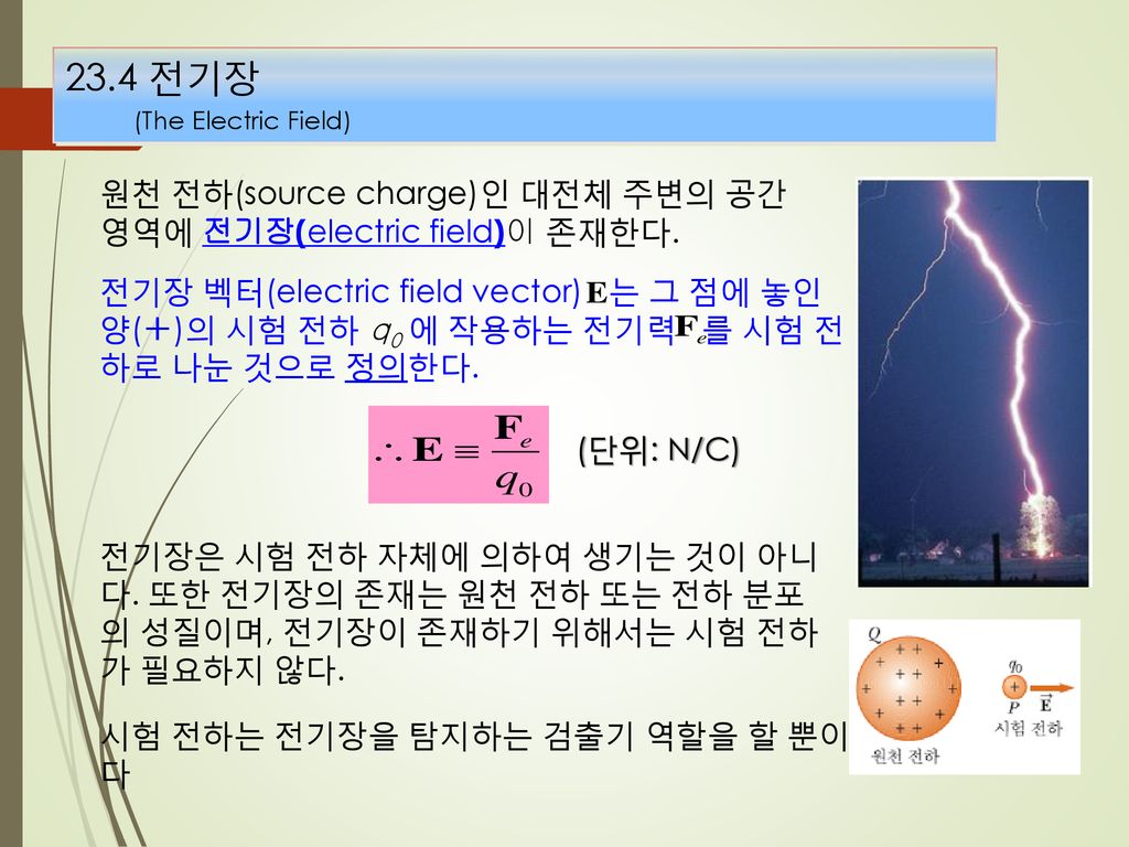 23.4 전기장 (The Electric Field)